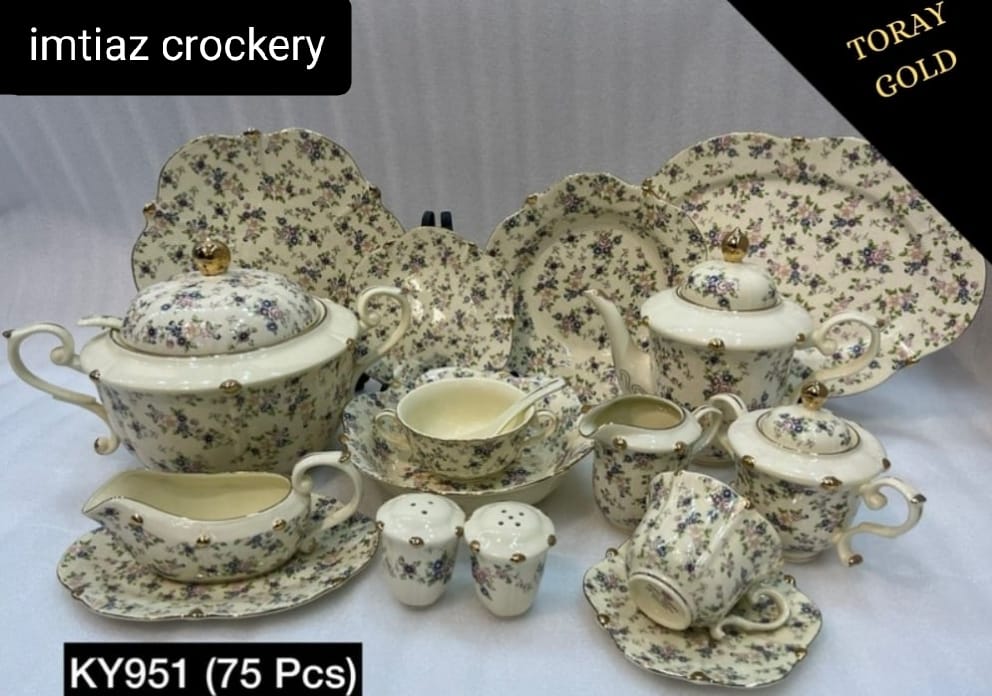 8Persons 75pcs Super Bone China Full Print Dinner set
