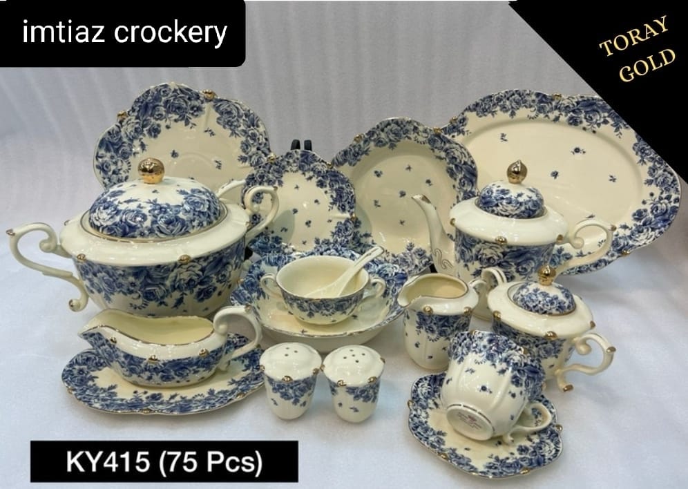 8Persons 75pcs Super Bone China Full Print Dinner set