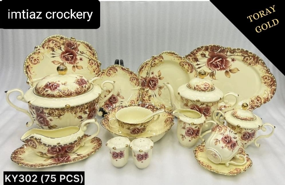 8Persons 75pcs Super Bone China Full Print Dinner set