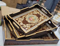 Wooden Design 3pcs Tray Set